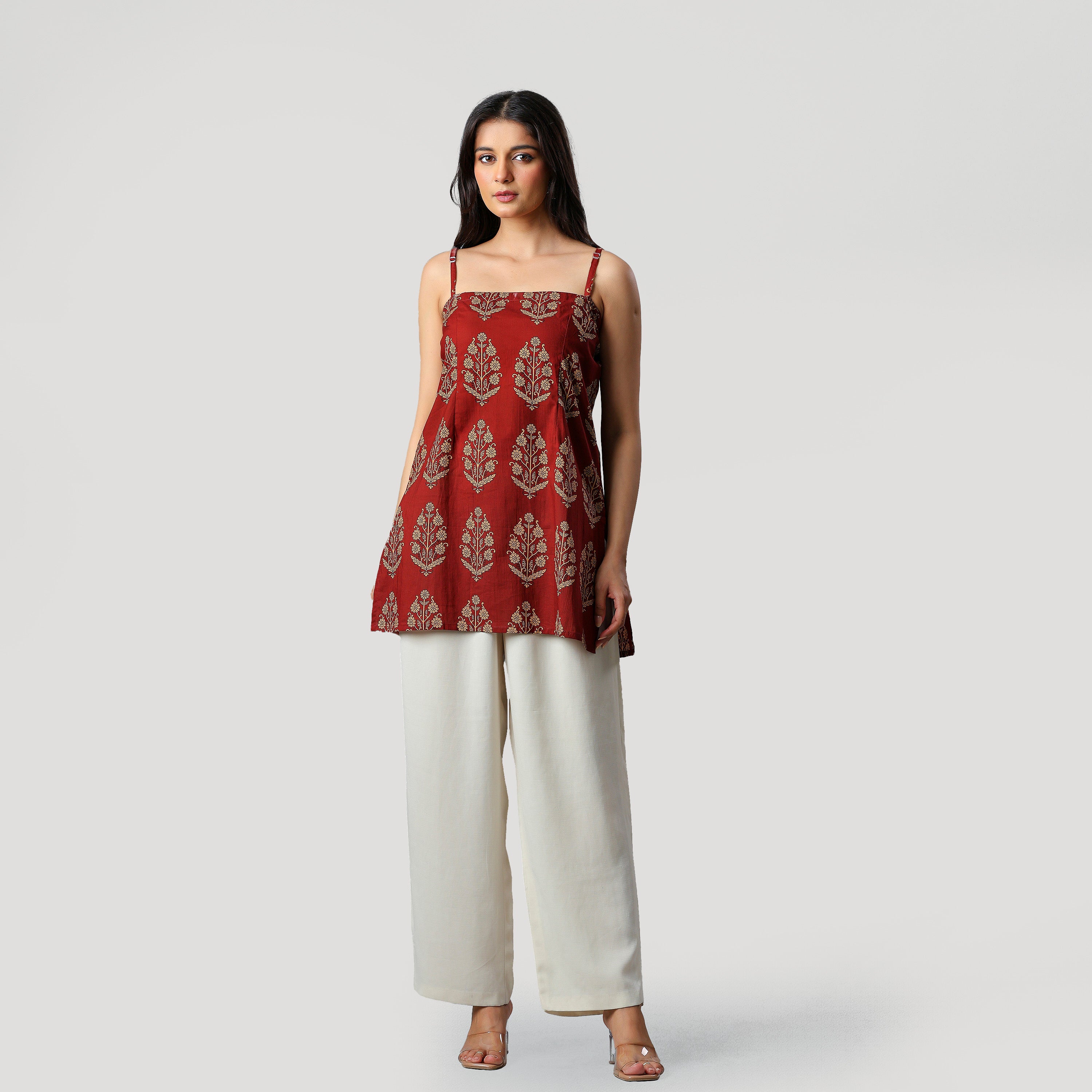 ISHA- THIN STRAP KURTI