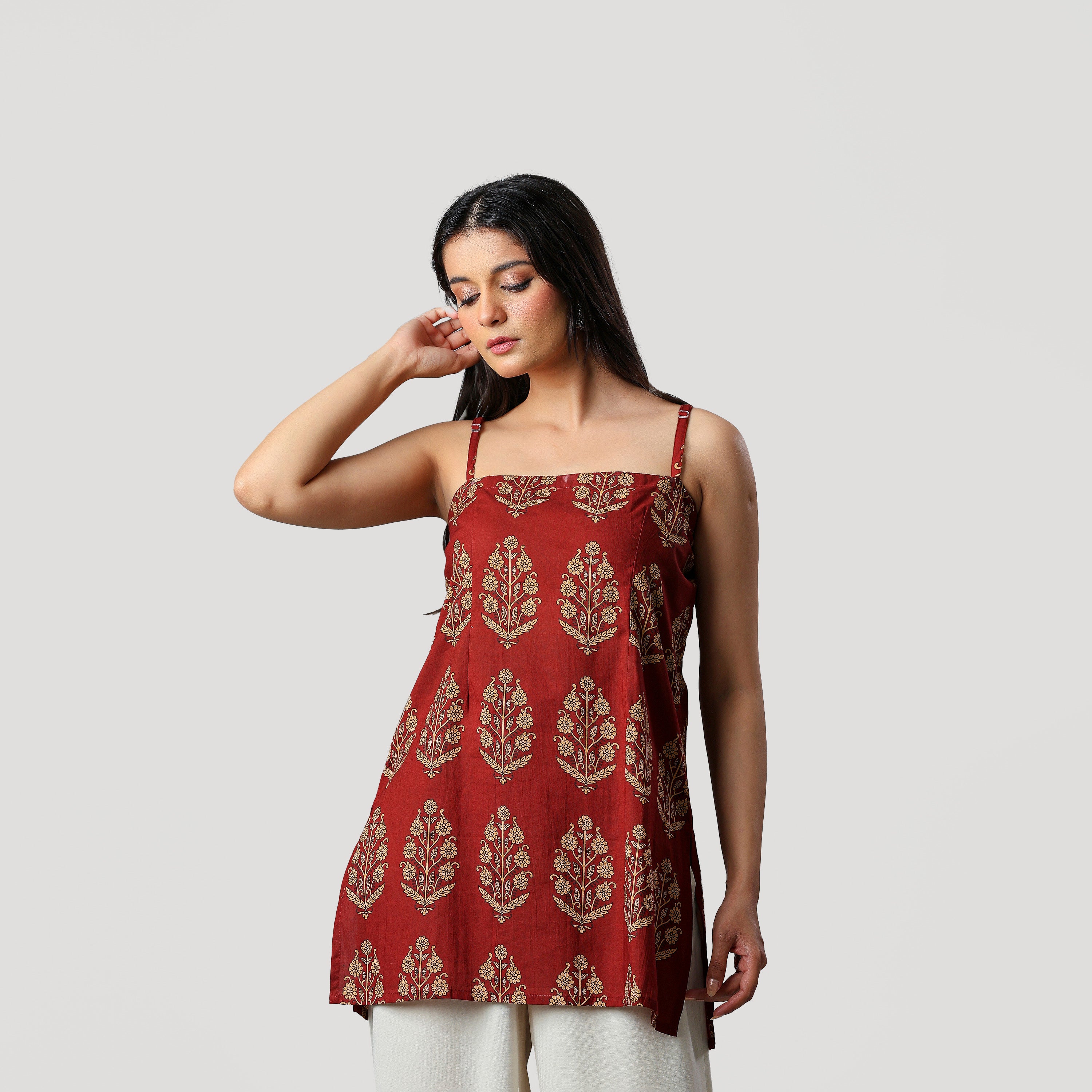 ISHA- THIN STRAP KURTI