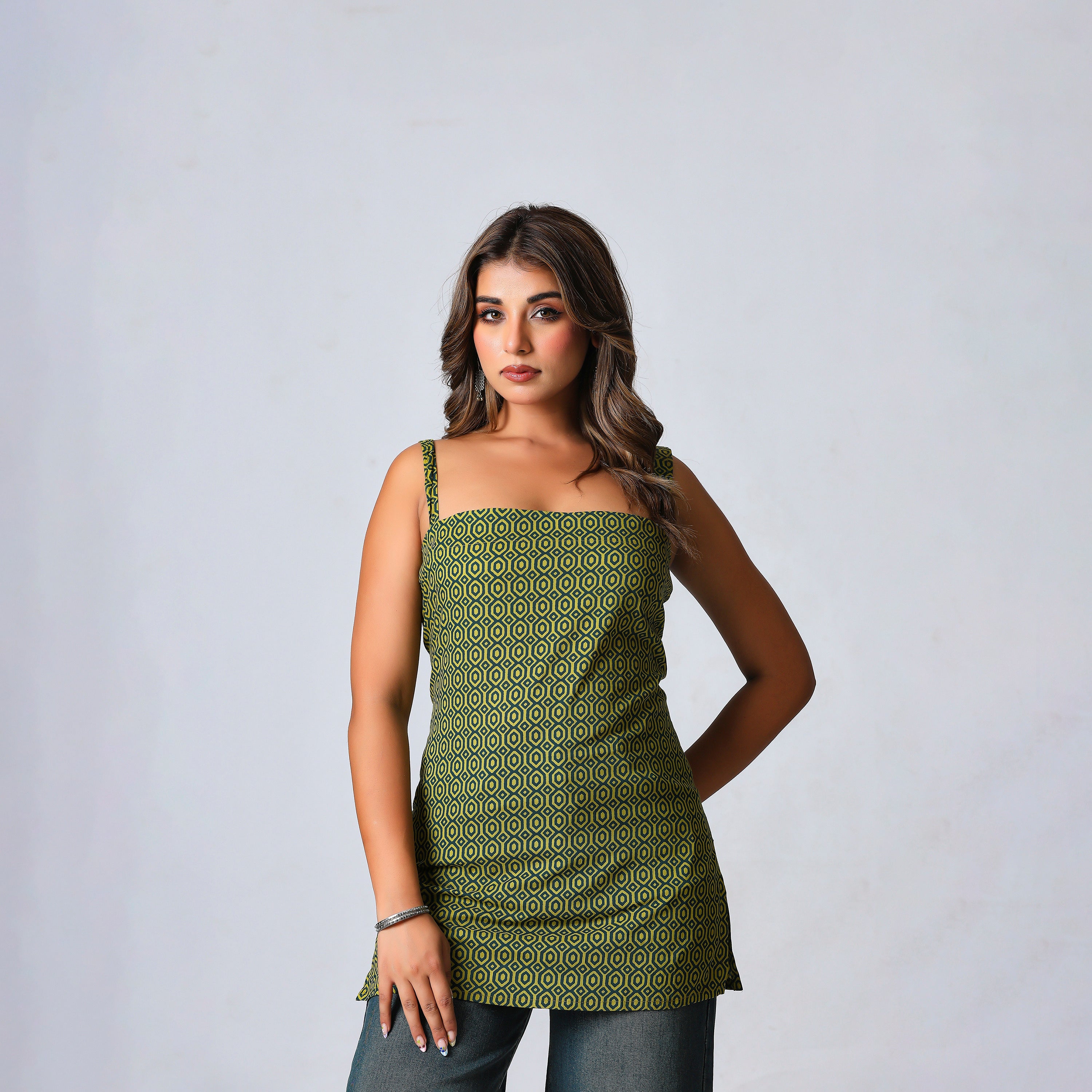 KAIRA - THE GREEEN STRAPS KURTI