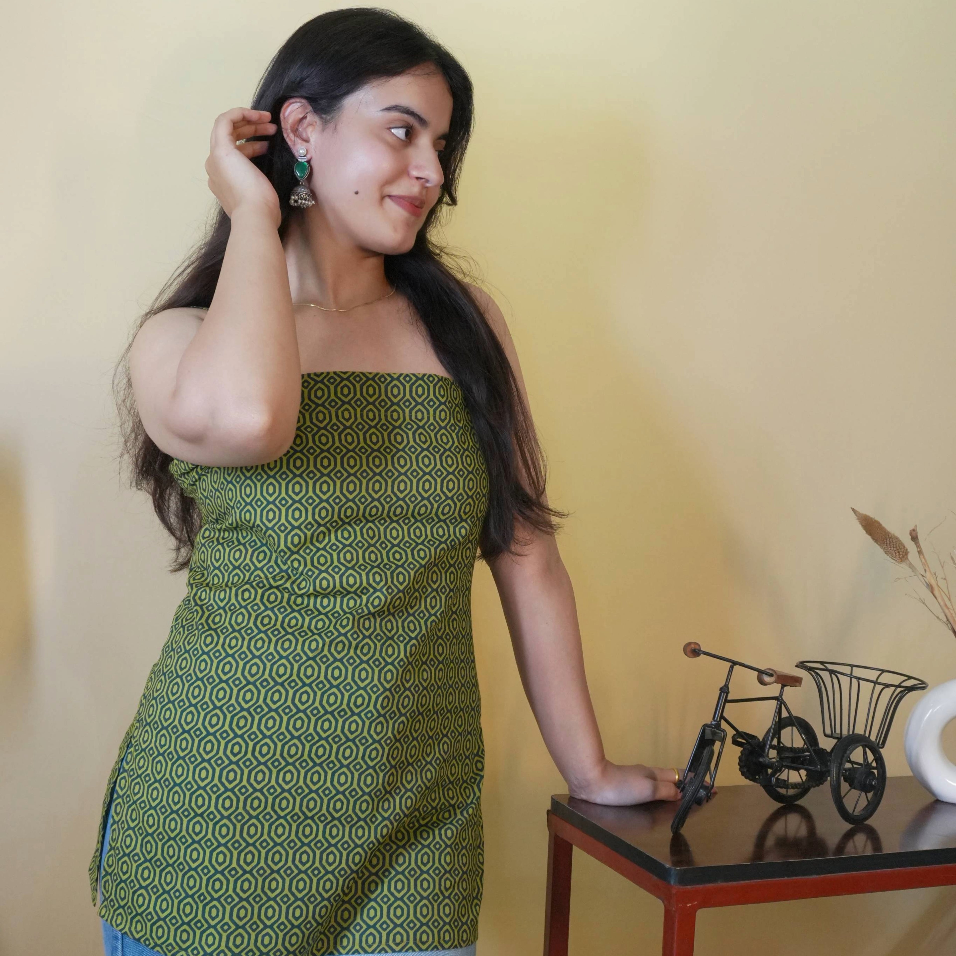 KAIRA - THE GREEEN STRAPS KURTI