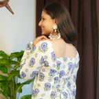 SHIFA - THE SQUARE NECK WHITE KURTI