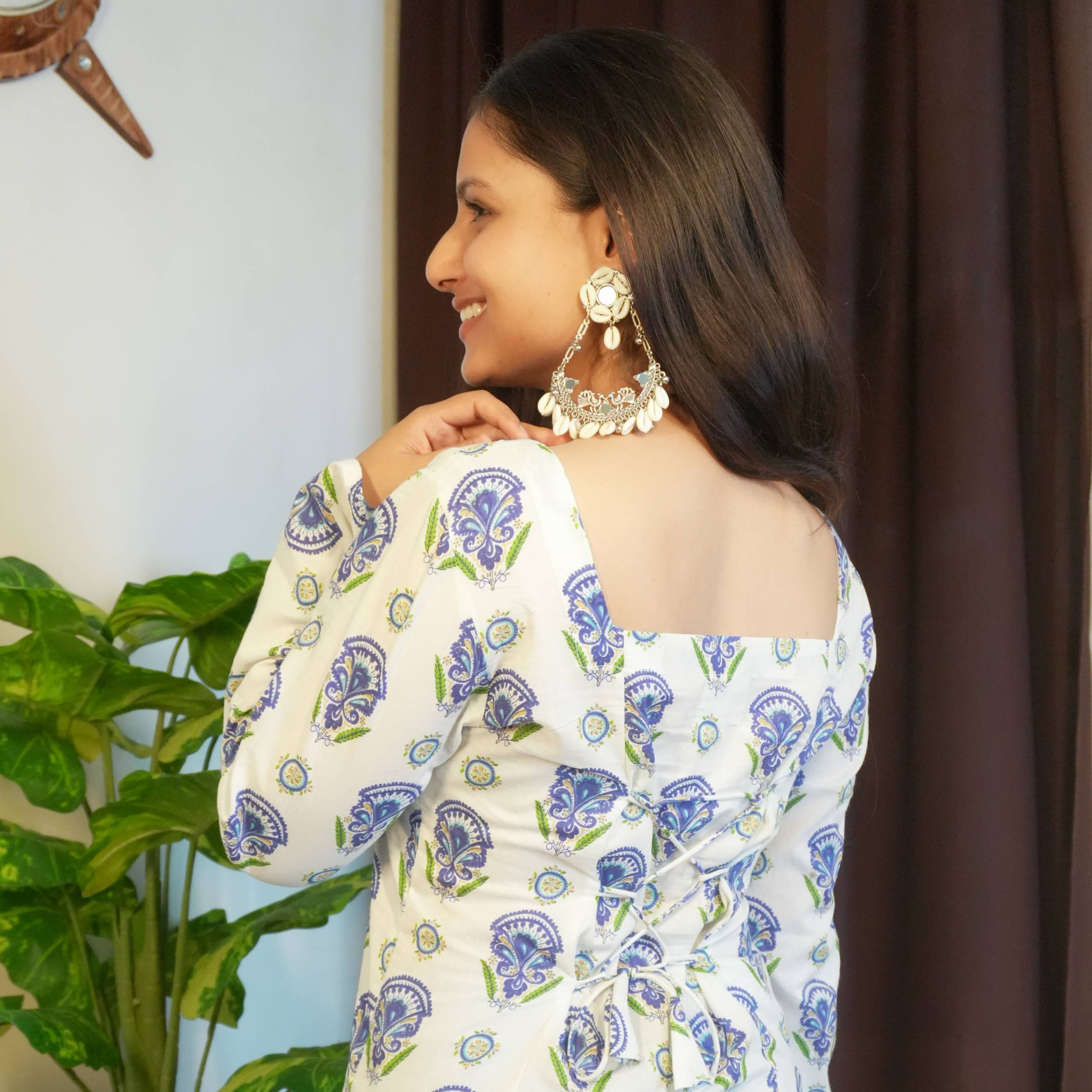 SHIFA - THE SQUARE NECK WHITE KURTI