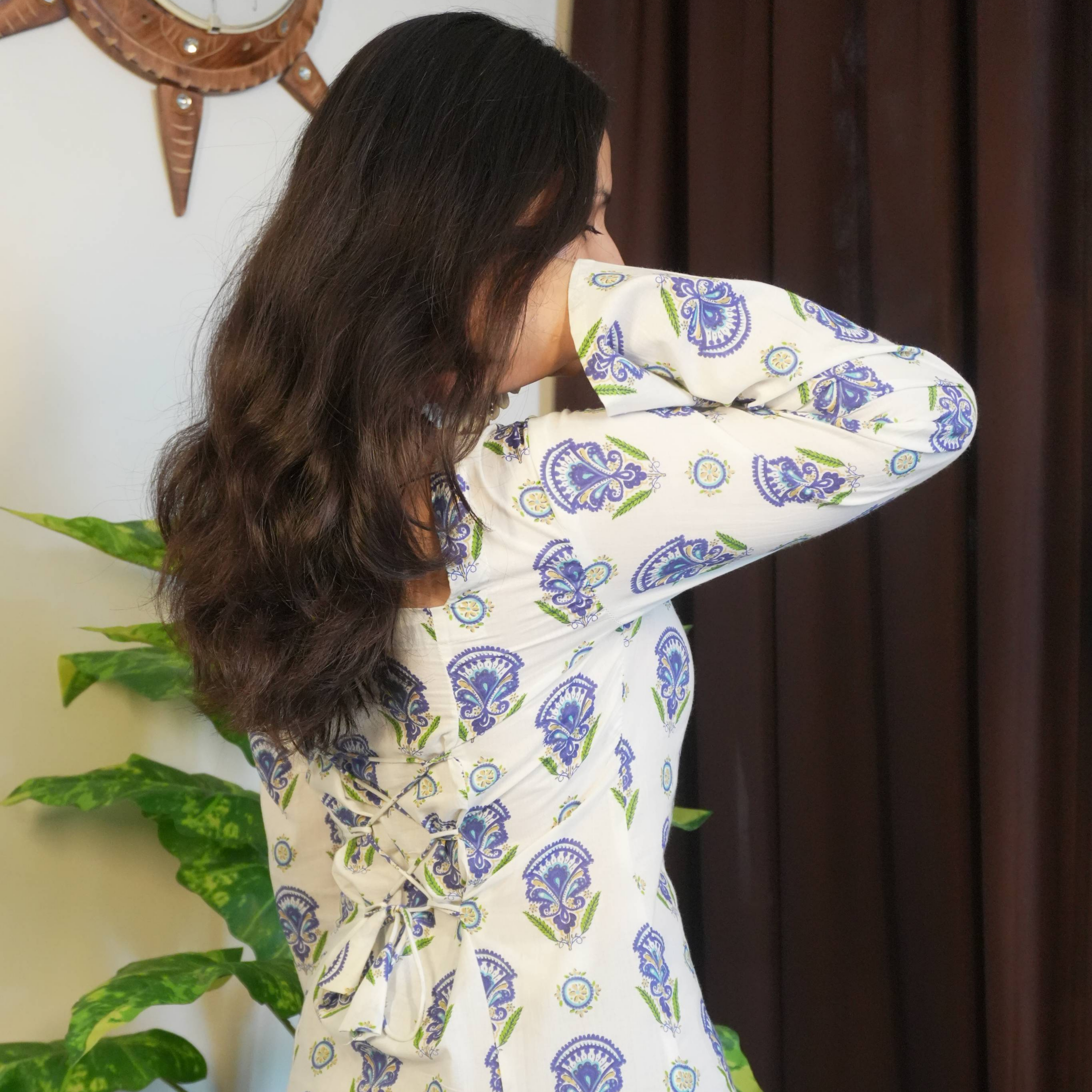 SHIFA - THE SQUARE NECK WHITE KURTI