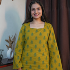 TANYA - THE SQUARE NECK BELL SLEEVES KURTI