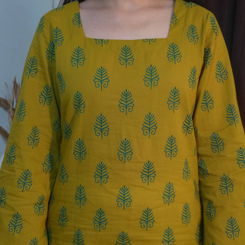 TANYA - THE SQUARE NECK BELL SLEEVES KURTI
