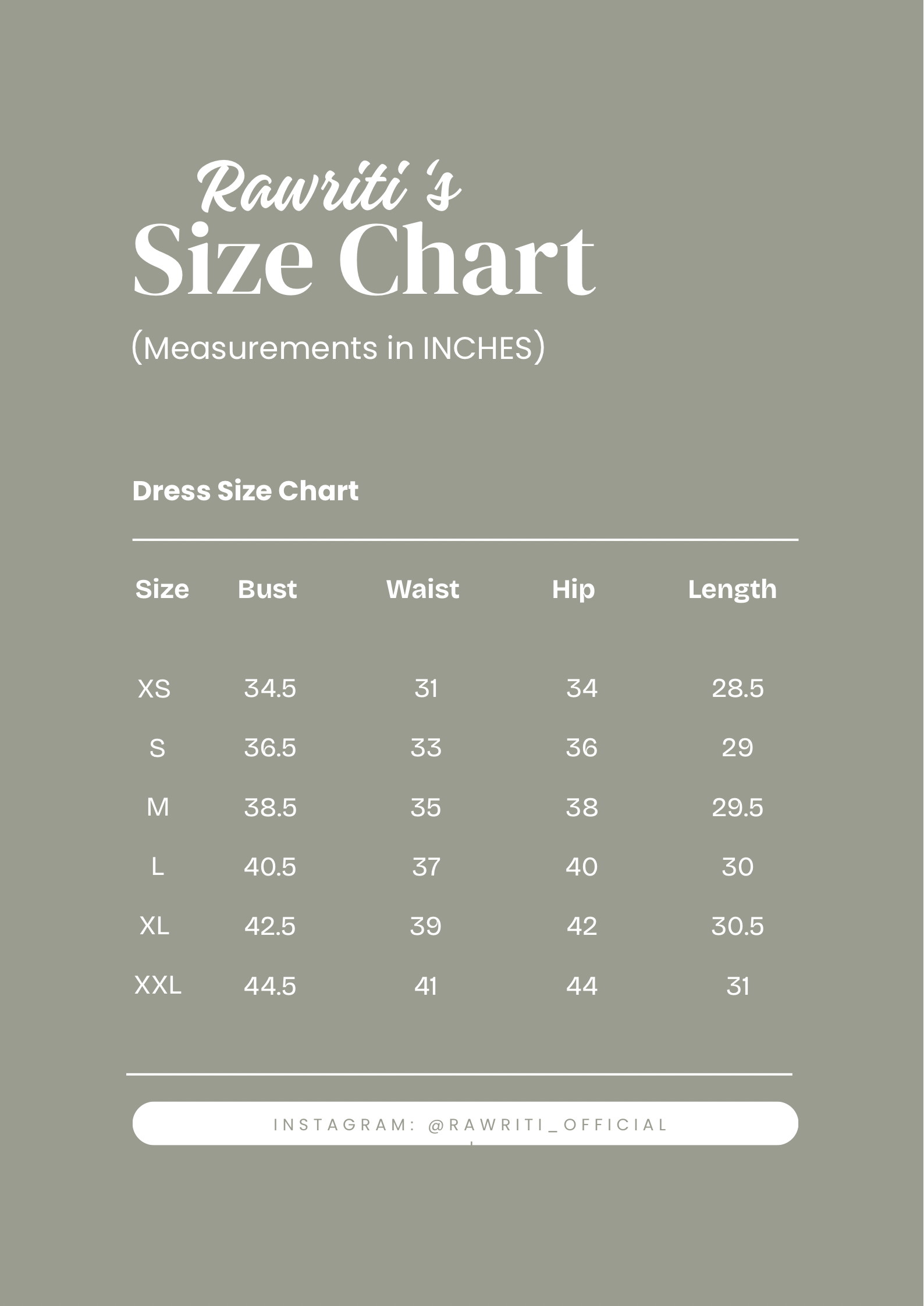 Size chart