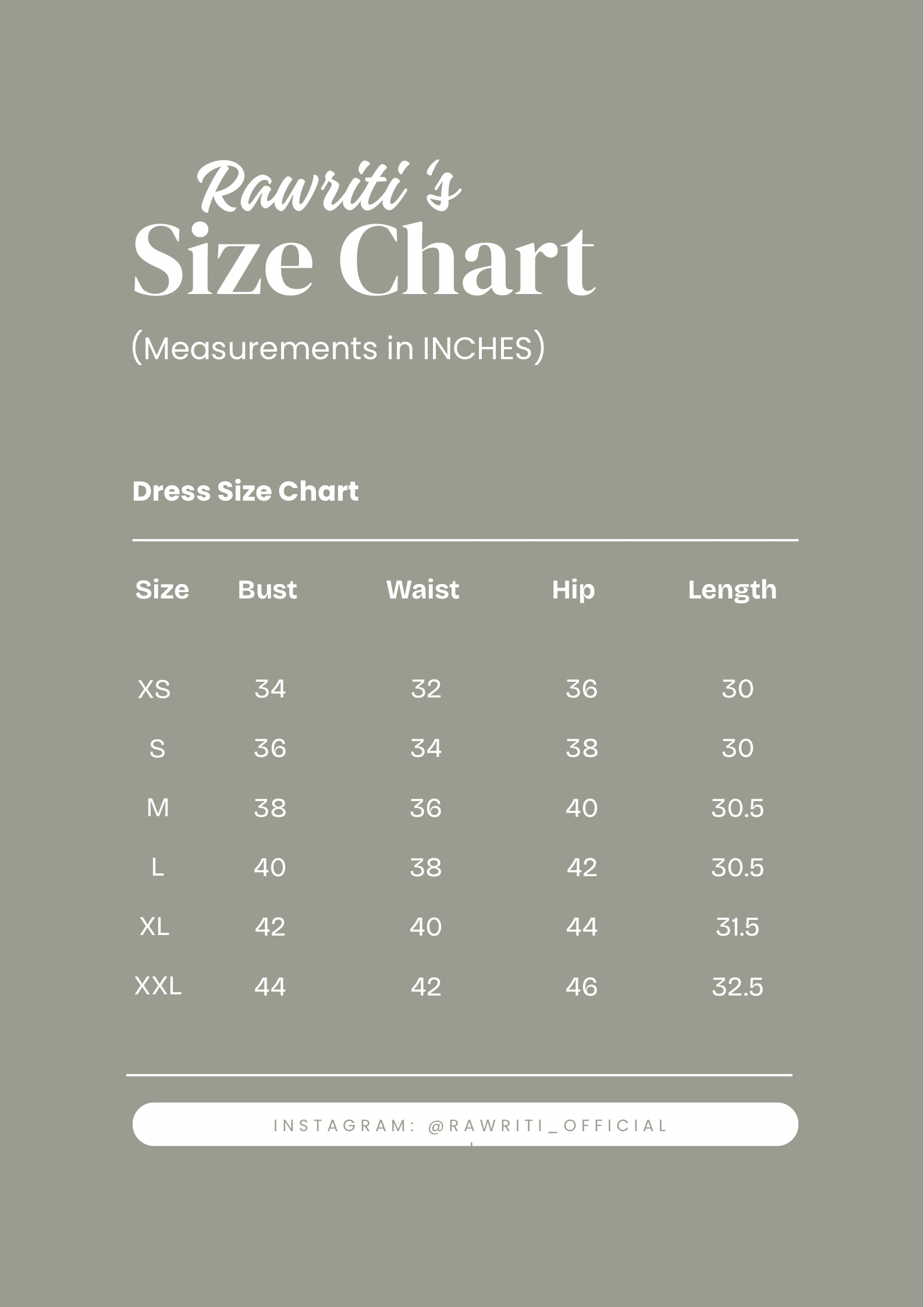 Size chart