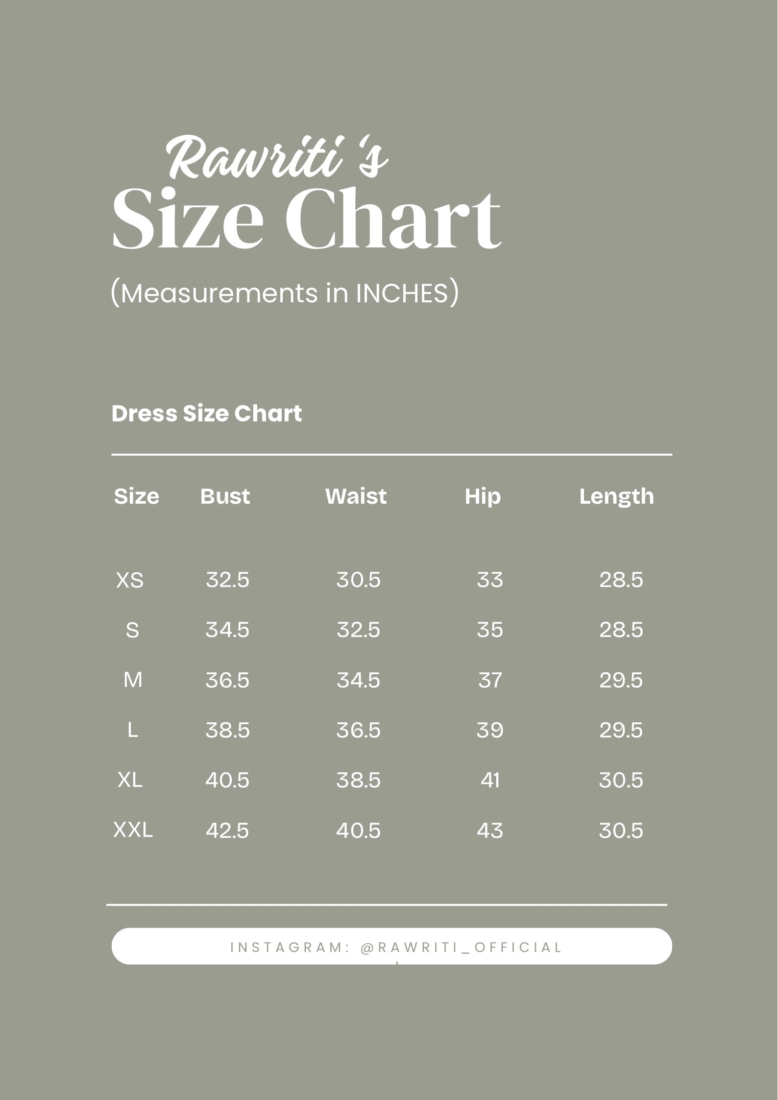 Size chart