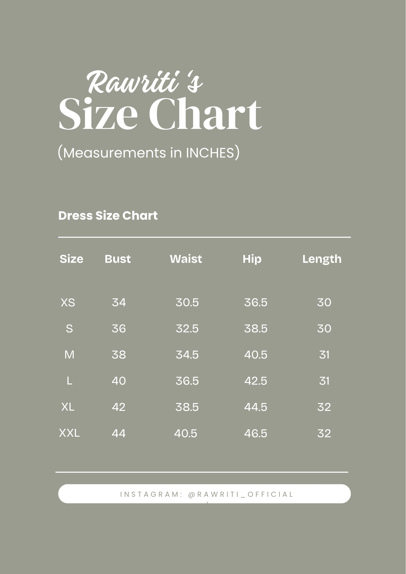 Size chart